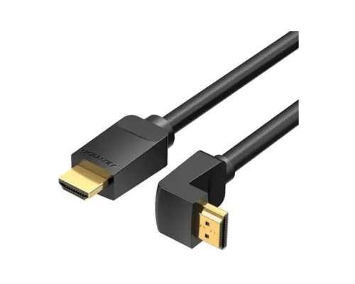 Кабель мультимедійний HDMI M to HDMI M 1.5m 4K60Hz 90° corner black Vention (AAQBG)