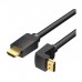 Кабель мультимедійний HDMI M to HDMI M 1.5m 4K60Hz 90° corner black Vention (AAQBG)