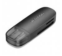 Зчитувач флеш-карт Vention USB 3.0 to SD+TF Black Dual Drive Letter (CLGB0)