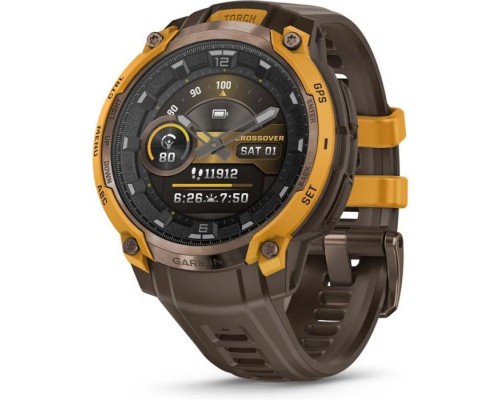 Смарт-годинник Garmin Instinct Crossover AMOLED, BronzeSunburst/Cocoa, GPS смарт-годинник (010-03398-01)