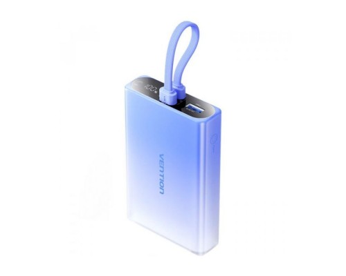 Батарея універсальна Vention 10000mAh 22,5W PD, USB-A, USB-C In/Out, Lightning In/Out, LED display, Blue (FHZL0)