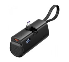 Батарея універсальна Vention 4800mAh 22,5W PD, USB-C In/Out, LED display, with built-in USB-C cable Black (FHQB0)