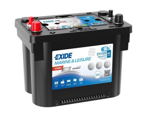 Акумулятор автомобільний EXIDE MARINE & LEISURE AGM 50Ah клеми по центру (800EN) (EM1000)