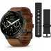 Смарт-годинник Garmin Venu 4 (45mm), Black w/ Slate + Leather, GPS смарт-годинник (010-03014-03)