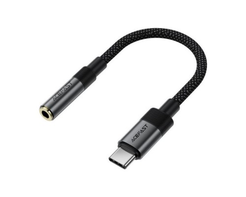 Перехідник USB-C to 3.5mm F 0.15m DAC audio black Acefast (6974316285281)