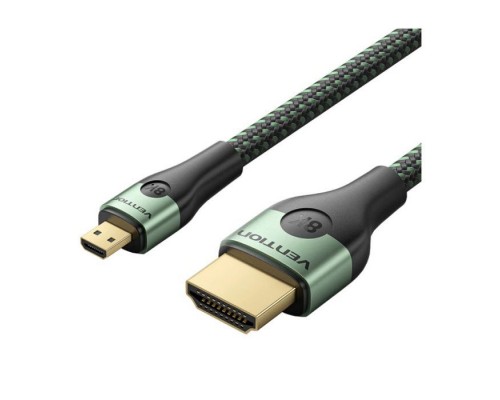Кабель мультимедійний HDMI M to HDMI micro M 2.1m V2.0 8K 60Hz green Vention (AGKGH)