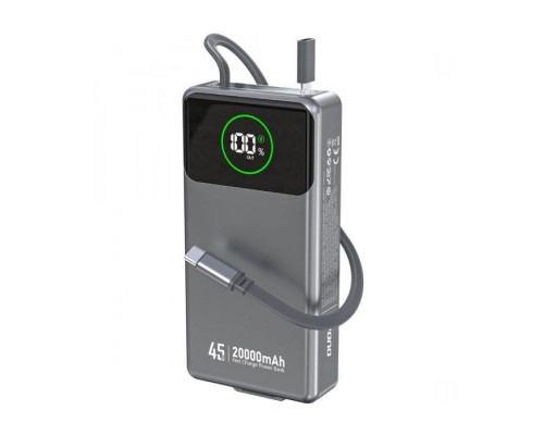 Батарея універсальна Dudao K31Pro 20000mAh 45W PD, QC, with built-in USB-C/Lightning cables (6977196682010)