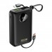 Батарея універсальна Dudao 20000mAh K14+ 22.5W, PD, QC, USB-A, USB-C(In/Out), with built-in USB-C/Lightning cables, Black (6977196680016)