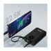 Батарея універсальна Dudao 20000mAh K14+ 22.5W, PD, QC, USB-A, USB-C(In/Out), with built-in USB-C/Lightning cables, Black (6977196680016)