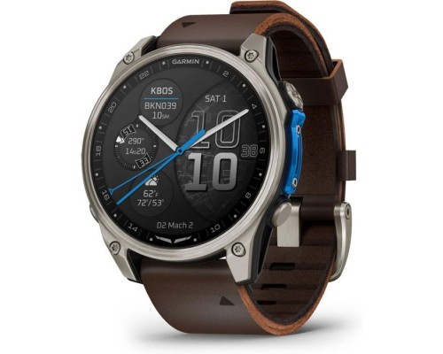 Смарт-годинник Garmin D2 Mach 2, 47mm, Saph, Bare Ti/Blk w/LthrBd, GPS (010-02904-31)