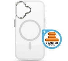 Чохол до мобільного телефона Armorstandart Unit MagCase Apple iPhone 17 Clear Silver + Orange Button Set (ARM90581)