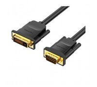 Кабель мультимедійний DVI M to VGA M 1.5m 24+1pin black Vention (EABBG)