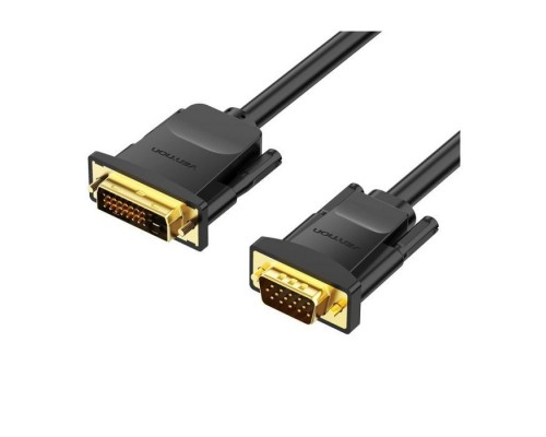 Кабель мультимедійний DVI M to VGA M 1.5m 24+1pin black Vention (EABBG)