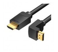 Кабель мультимедійний HDMI M to HDMI M 2.0m V2.0 4K60Hz 90° corner PVC black Vention (AAQBH)