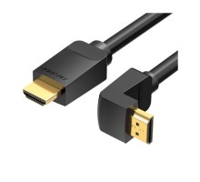 Кабель мультимедійний HDMI M to HDMI M 2.0m V2.0 4K60Hz 90° corner PVC black Vention (AAQBH)