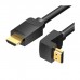 Кабель мультимедійний HDMI M to HDMI M 2.0m V2.0 4K60Hz 90° corner PVC black Vention (AAQBH)