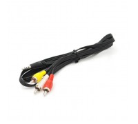 Кабель мультимедійний 3.5mm M to 3xRCA M 1.0m AV black Voltronic (YT-3.5(M)/3хRCA(M)-1.0CCA)
