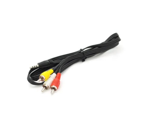 Кабель мультимедійний 3.5mm M to 3xRCA M 1.0m AV black Voltronic (YT-3.5(M)/3хRCA(M)-1.0CCA)