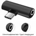 Перехідник USB-C M to USB-C F + 3.5mm F black XoKo (AC-205-BK)