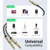 Кабель мультимедійний 3.5mm M to 2x6.35mm M 1.0m gray Ugreen (UGR-10613)