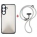 Чохол до мобільного телефона Dengos Case + Cross-body Strap Samsung Galaxy S25 FE Black+Grey (DG-KM-CCRB-28)