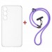 Чохол до мобільного телефона Dengos Case + Cross-body Strap Samsung Galaxy S25 FE Clear+Purple (DG-KM-CCRB-27)