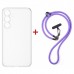 Чохол до мобільного телефона Dengos Case + Cross-body Strap Samsung Galaxy S25 FE Clear+Purple (DG-KM-CCRB-27)