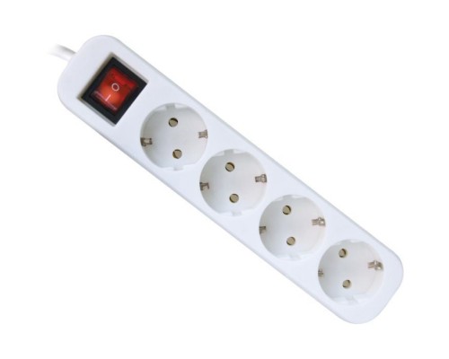 Мережевий подовжувач Defender S418 1.8 m 4 роз switch white (99237)