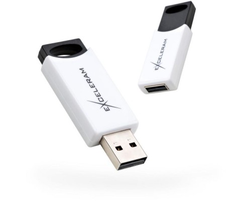USB флеш накопичувач eXceleram 64GB H2 Series White/Black USB 2.0 (EXU2H2W64)