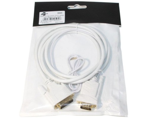 Кабель мультимедійний DVI to VGA 24+1pin, 1.0m white Atcom (9505)