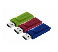 USB флеш накопичувач Verbatim 3x16GB Slider Red/Blue/Green USB 2.0 (49326)