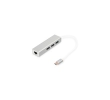 Концентратор Digitus USB-C - USB 3.0 3 Port Hub + Gigabit Ethernet (DA-70255)