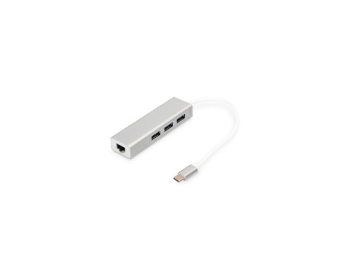 Концентратор Digitus USB-C - USB 3.0 3 Port Hub + Gigabit Ethernet (DA-70255)