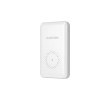 Батарея універсальна Canyon PB-1001 10000mAh, PD/18W, QC/3.0 +10W Magnet wireless charger, white (CNS-CPB1001W)