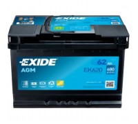 Акумулятор автомобільний EXIDE START-STOP AGM 62Ah Ев (-/+) (EK620)