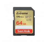 Карта пам'яті SanDisk 64GB SD class 10 UHS-I U3 V30 Extreme (SDSDXV2-064G-GNCIN)