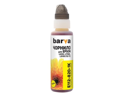 Чорнило Barva Epson 112 100 мл, yellow, флакон OneKey 1K (E112-820-1K)