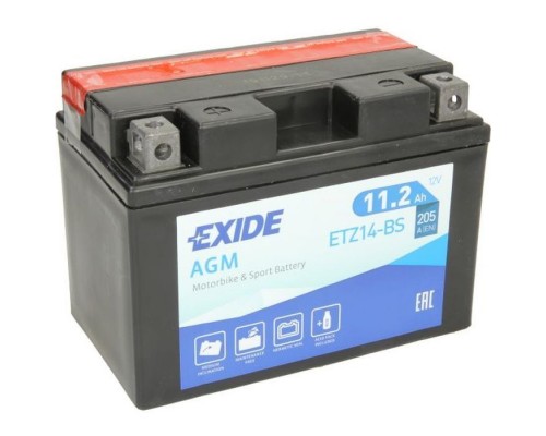 Акумулятор автомобільний EXIDE AGM 11,2Ah (+/-) (205EN) (ETZ14-BS)