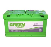Акумулятор автомобільний GREEN POWER Standart 75Ah (+/-) (680EN) (22426)