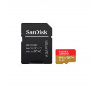 Карта пам'яті SanDisk 64GB microSD class 10 UHS-I Extreme For Action Cams and Dro (SDSQXAH-064G-GN6AA)