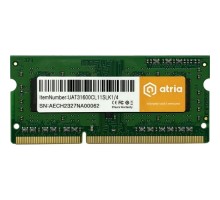 Модуль пам'яті для ноутбука SoDIMM DDR3 4GB 1600 MHz ATRIA (UAT31600CL11SLK1/4)