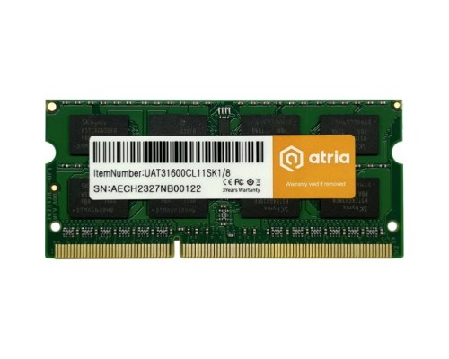 Модуль пам'яті для ноутбука SoDIMM DDR3 8GB 1600 MHz ATRIA (UAT31600CL11SK1/8)