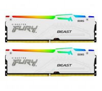 Модуль пам'яті для комп'ютера DDR5 32GB (2x16GB) 5600 MHz FURY Beast White RGB Kingston Fury (ex.HyperX) (KF556C40BWAK2-32)