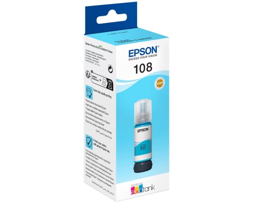 Контейнер з чорнилом Epson 108 EcoTank L8050/L18050 light cyan (C13T09C54A)