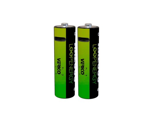 Акумулятор Verico AA USB Type-C 1700mAh 1.5V Li-ion * 2 (LoopEnergy) (1UDBT-A1WEA2-NN)