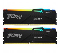 Модуль пам'яті для комп'ютера DDR5 32GB (2x16GB) 6400 MHz Beast RGB XMP Kingston Fury (ex.HyperX) (KF564C32BBAK2-32)