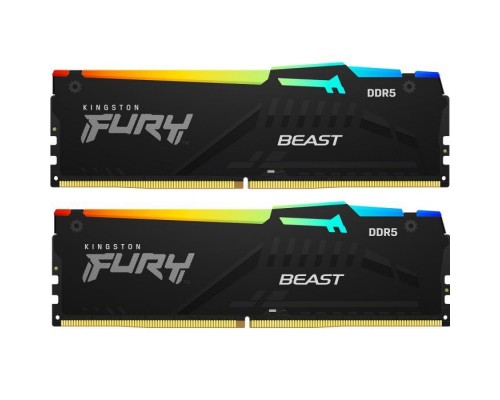 Модуль пам'яті для комп'ютера DDR5 32GB (2x16GB) 6400 MHz Beast RGB XMP Kingston Fury (ex.HyperX) (KF564C32BBAK2-32)