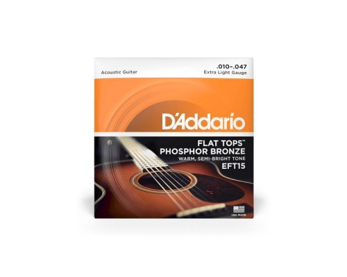 Струни для гітари D'Addario Flat Tops Phosphor Bronze Extra Light (10-47) (EFT15)