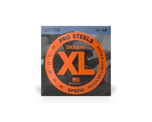 Струни для гітари D'Addario XL ProSteels Regular Light (10-46) (EPS510)