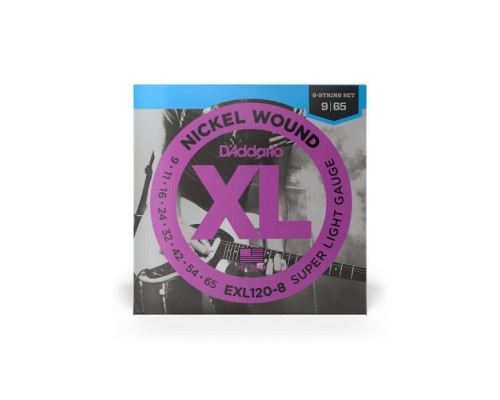 Струни для гітари D'Addario XL Nickel Wound 8-String Super Light (09-65) (EXL120-8)